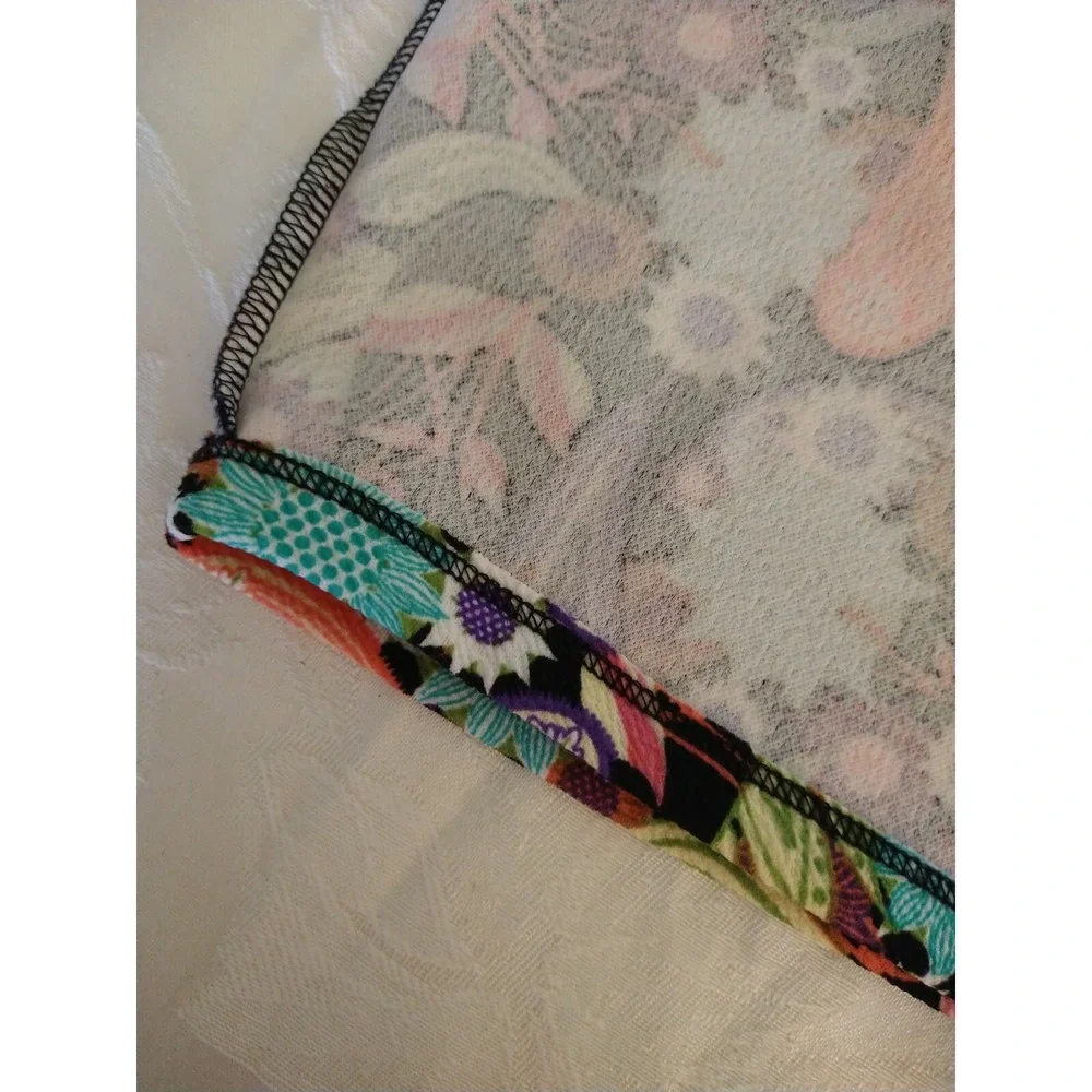 LuLaRoe Skirt Ladies‎ Size L Purple Easter Stretch Straight Knee Length (E#10)